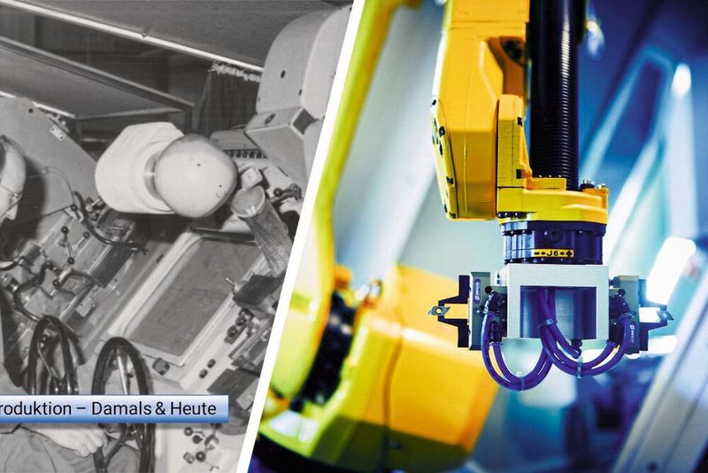 1984 mussten die Arbeiter noch richtig Hand anlegen. Durch Investitionen in moderne Maschinen läuft heute viel automatisiert.