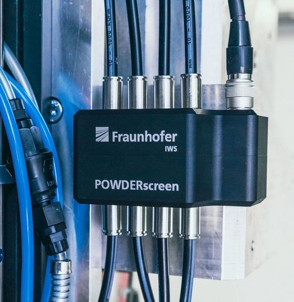 Der Powderscreen misst genau, welche Metalle in welcher Menge in den Laserfokus strömen. (Christoph Wilsnack/Fraunhofer IWS)