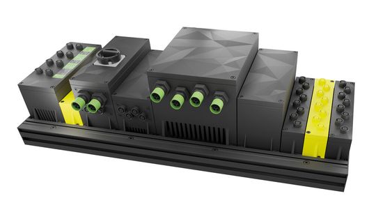 Vario-X ist eine modulare Automatisierungsplattform, mit der sich sämtliche Automatisierungsfunktionen dezentral realisieren lassen. Vario-X ist eine modulare Automatisierungsplattform, mit der sich sämtliche Automatisierungsfunktionen dezentral realisieren lassen.