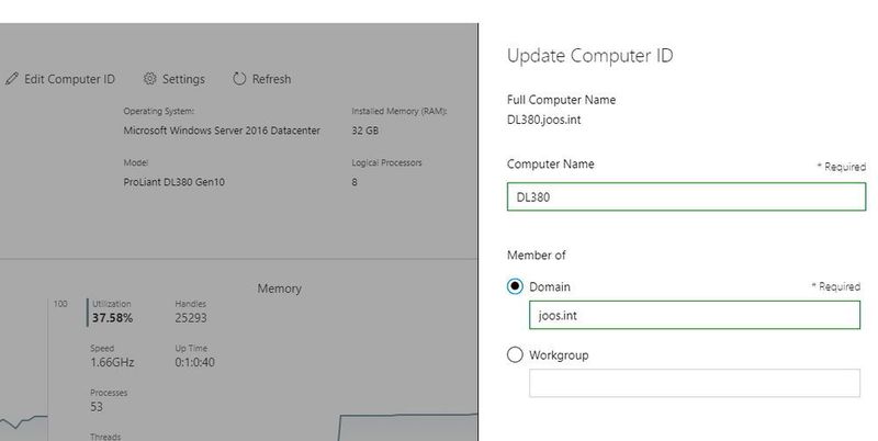 Über den webbasierten Server-Manager können auch Rechnername und Domänenmitgliedschaft angepasst werden. (Joos / Microsoft)