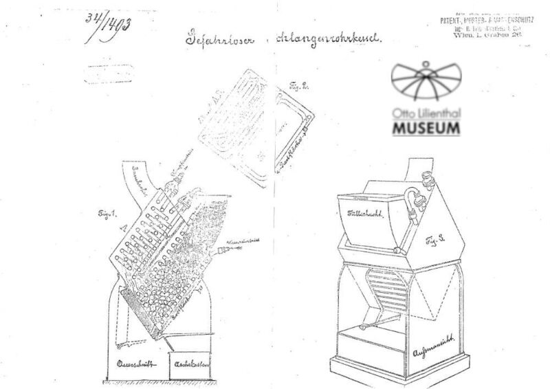 Der Schlangenrohrkessel in früher Ausführung.  (Otto Lilienthal Museum)