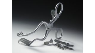 Metallpulverspritzguss in der Chirurgie im Einsatz: Der gewählte Werkstoff und eine entsprechende Wärmebehandlung garantieren dem Wundspreizer ein hohes Maß an Festigkeit und Härte in einem eng definierten Toleranzbereich. Bei den Innen- und Außenverzahnungen kommen die Vorteile der MIM-Technik voll zum Tragen. 
     Bilder: OBE (Archiv: Vogel Business Media)