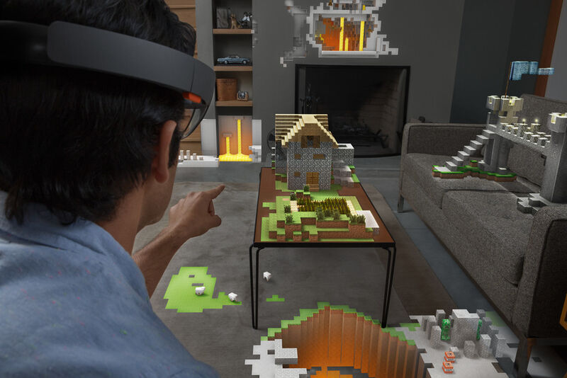 3D-Objekte können mit HoloLens in den Raum integriert werden. (Bild: Microsoft)