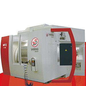 Bild 1: Das vierspindelige horizontale Bearbeitungszentrum MFZ 4-4W von Samag bietet präzise Performance mit minimalen Nebenzeiten.