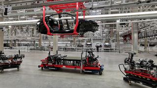 In Grünheide kann Tesla bis zu 500.000 Autos im Jahr bauen. Diese Kapazität soll wachsen. (Bild: Otto)