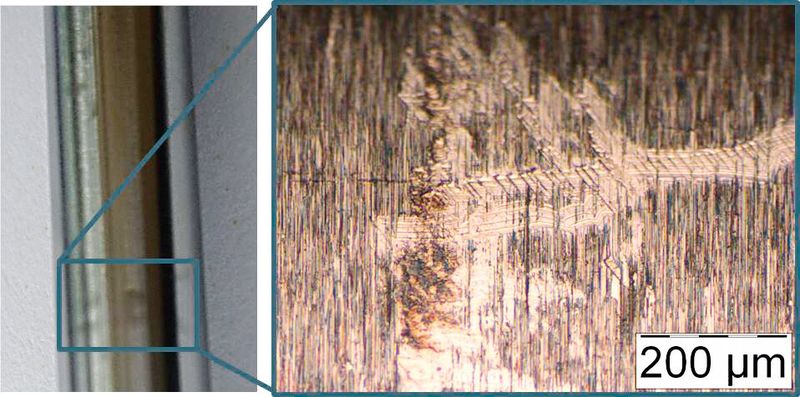 Bild 3: Schleifspuren auf weichem Werkstoff; hervorgerufen durch ungeeignete Verpackung. (Bild: Oerlikon)