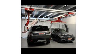 Der Portaltrockner Infrarr 30K-Prep in Kombination mit einem herkömmlichen IR-Trockner in einem System. (TLA Technik)