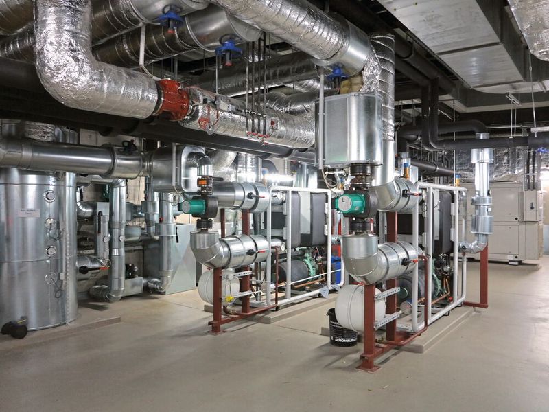 Blick auf die Geothermalanlage, die zum Heizen und Klimatisieren des Standorts in Haan genutzt wird. (Bild: Amada)