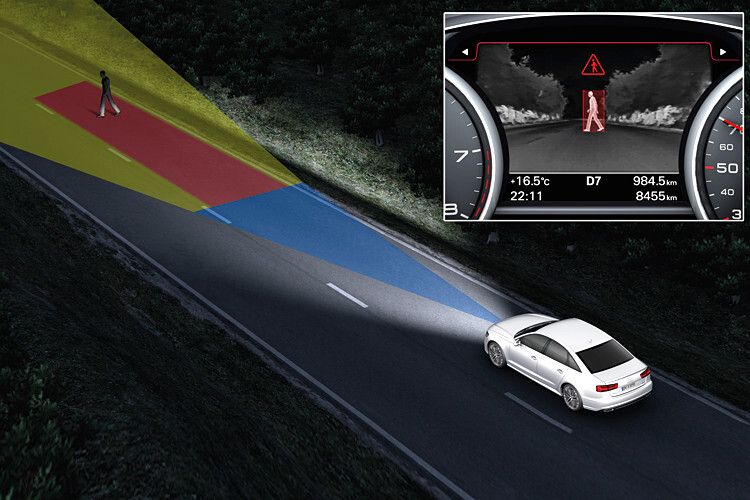 ... und ein funktionserweiterter Nachtsichtassistent. (Bild: Audi)