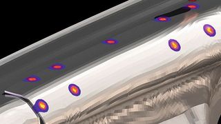 Simulation eines Widerstandspunktschweißprozesses – ein Verfahren, das insbesondere in der Automobilindustrie zum Einsatz kommt. Dabei berücksichtigt die entsprechende Software als einzige Simulationssoftware automatisch auch die komplexe Kontaktsituation zwischen den einzelnen Werkstücken. (Bild: Simufact)