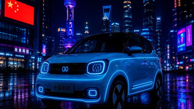 Die chinesische Regierung plant, die sogenannten "Automated Driving System Marker Lamps“ bei Neufahrzeugen zu verbieten. Sie lenken ab und können u.a. andere Fahrer blenden.  (Bild:  erstellt mit KI)