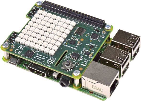 Raspberry Pi Sense HAT: er bietet verschiedene Sensoren und eine 8-x-8-Matrix aus LEDs