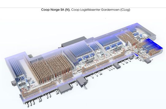 Das Coop-Vollsortiments-Logistikzentrum in Oslo wird auf Basis der Witron-OPM-Technologie erweitert. Zukünftig können dort zusätzliche 120.000 Handelseinheiten am Tag kommissioniert werden.(Bild:  Witron)