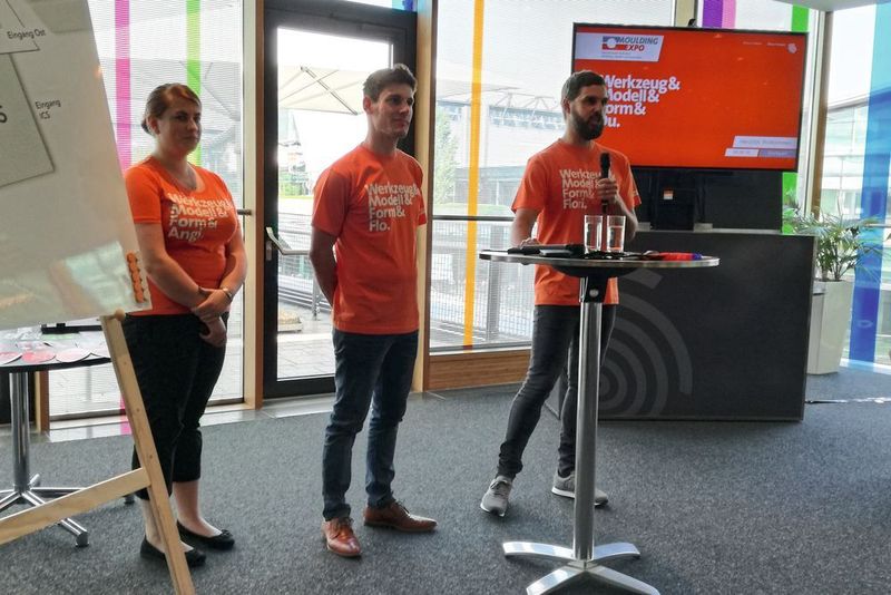 Angela Stoll, Florian Schmitz and Florian Niethammer presented the latest developments of the organisation of Moulding Expo 2019. (Stahl/ETMM)