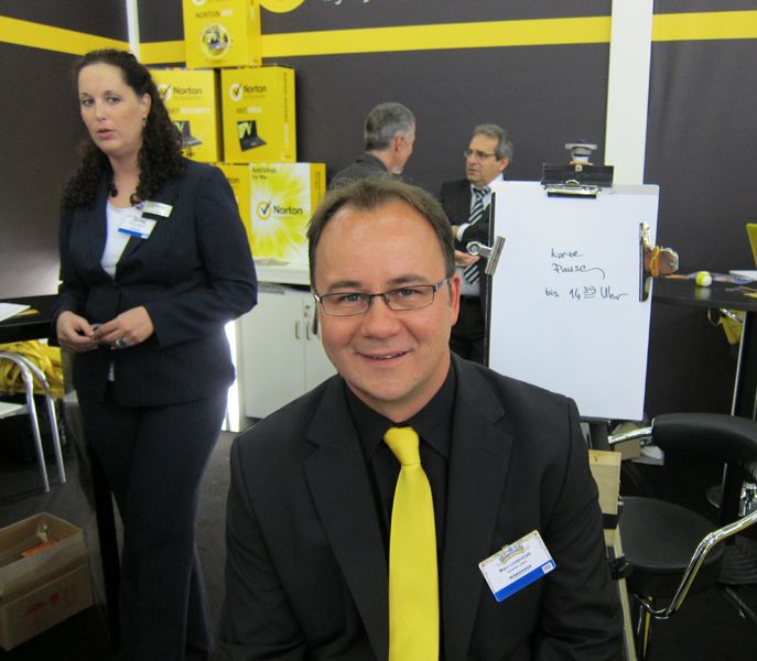 Marc Lindenblatt, Symantec, trug eigentlich als Bayer die falschen Fußball-Farben.	 (IT-BUSINESS)