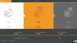 Der Konfigurator fragt zunächst verschiedene Antriebsdaten direkt ab und bietet im Gegenzug alle in die Auswahl fallenden Motoren in einer Vorschau an.  (Heidrive )