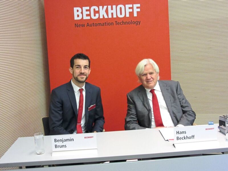 Benjamin Bruns (left) and Hans Beckhoff (right) at a press conference yesterday (Ondrey/CHEMICAL ENGINEERING)