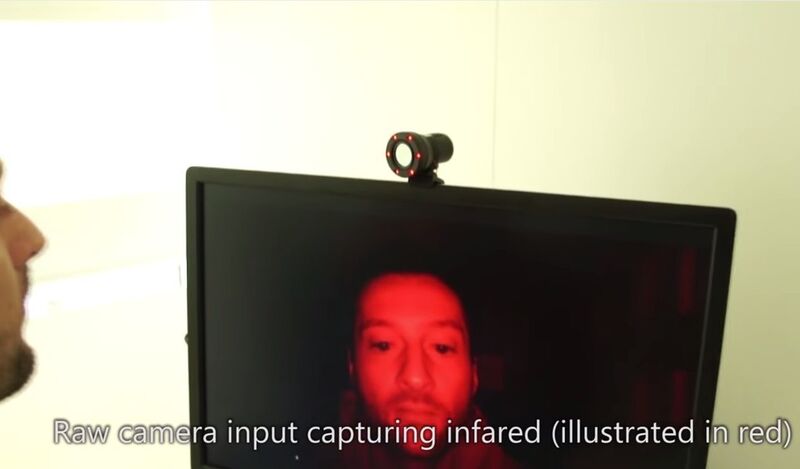 Das Gleiche geht auch mit Web-Cams, das Bild zeigt das aufgenommene unbearbeitete Infrarotsignal (Microsoft Research)
