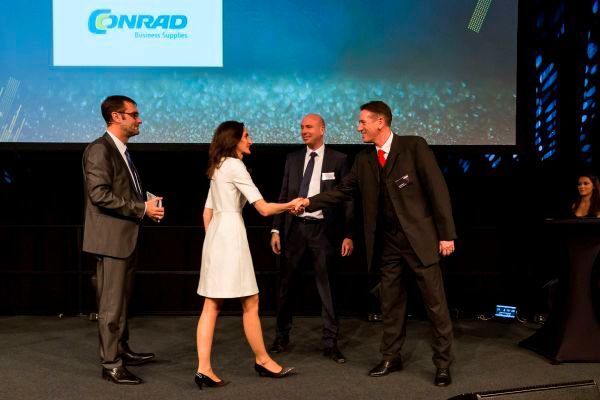 Beginn der Award-Verleihung: Conrad Business Supplies erhielt den Award 