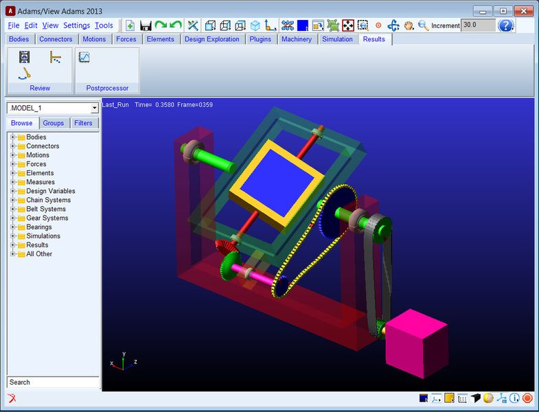 Mit der Option für die Reifengürteldynamik im neuen Adams 2013 kann hingegen eine Gültigkeit in Bereichen von bis zu 70 Hz erzielt werden. (Bild: MSC)