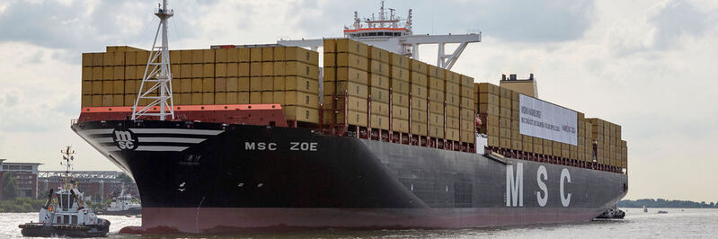 Die MSC Zoe gilt gemeinsam mit ihren Schwesterschiffen MSC Oscar und MSC Oliver als größtes Containerschiff der Welt.