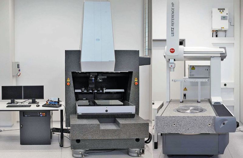 Verwendete Messsysteme: links Werth Video Check HA mit taktilem Messkopf, Video- und Lasersystem sowie einem chromatischen Weisslichtsensor; rechts Leitz Reference HP für taktile und berührungslose Erfassung mittels HPO-Sensor. (NTB/PWO)