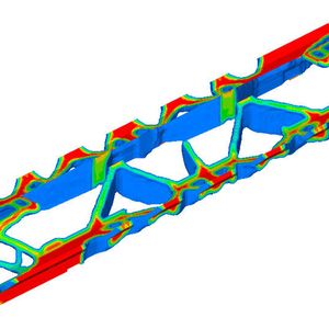 Leichtbau hilft etwa durch Topologieoptimierung, Material einzusparen, Herstellkosten zu senken und Mehrwerte zu generieren (Beispiel Maschinenbett).