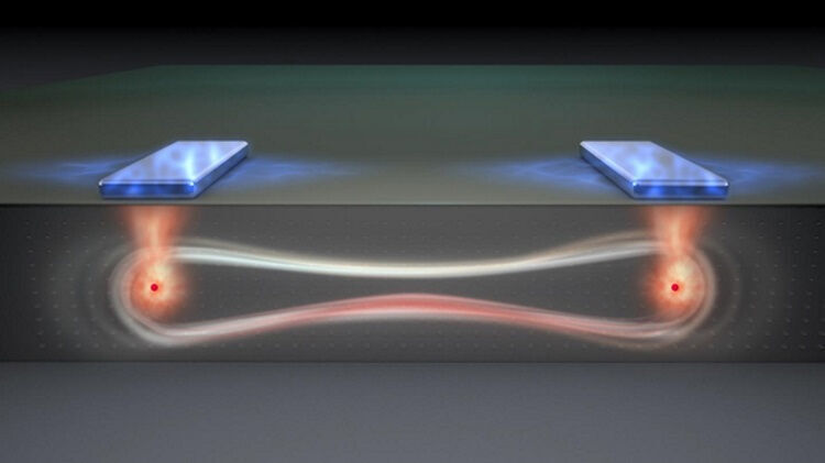 Novarion entwickelt Architekturen für die Integration von Quantenschaltkreisen auf einem Chip, wie in diesem Künstler-Rendering eines Spin-verquirrten Qubits gezeigt wird.  (Novarion)