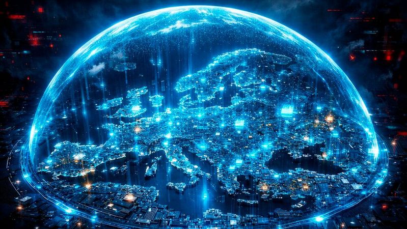 Mit Künstlicher Intelligenz und Automatisierung kann der IT-Security-Schutzschirm auch auf KMU skaliert werden.(Bild:  Dall-E / KI-generiert)