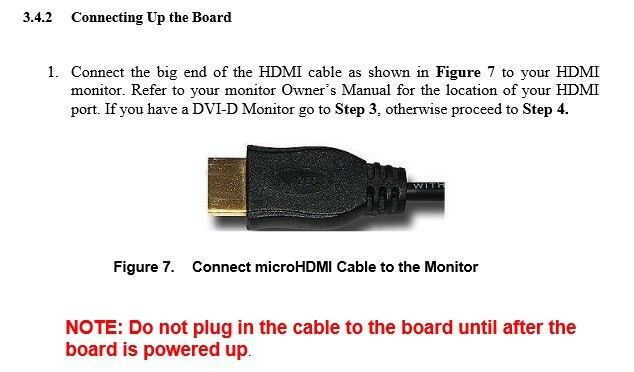 Beaglebone Black: Verbindung zum Monitor (Bild: TI / beagleboard.org)