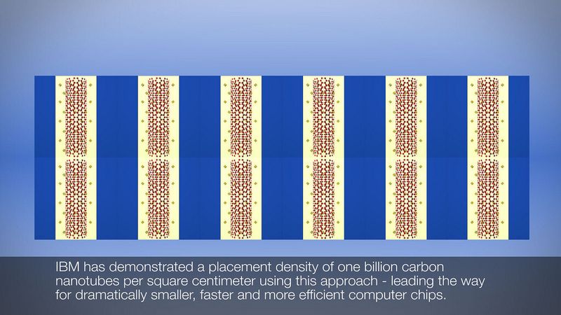 Auf diese Weise haben die IBM-Forscher eine Dichte von rund einer Milliarde Kohlenstoff-Nanoröhrchen pro Quadratzentimeter erreicht (Foto: IBM Research)