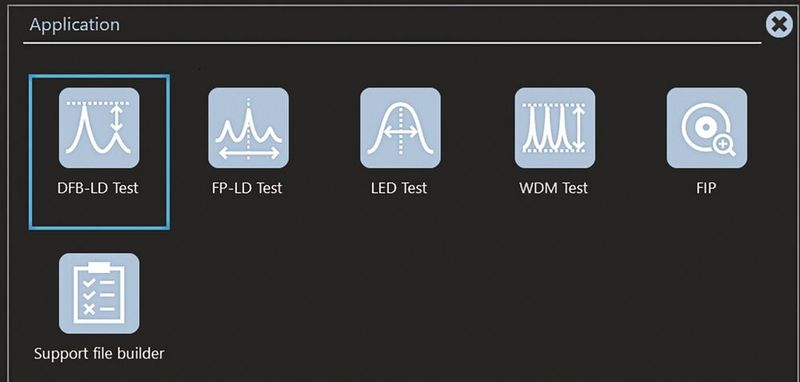 Bild 5: Das vorkonfigurierte Konfigurationsmenü für WDM, DFB-LD, FP-LD und LED.