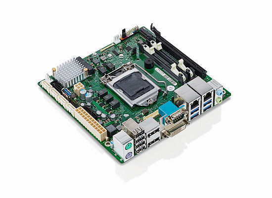 Fujitsu D3433-S2: Das Board wird geeignet für Kaby-Lake-CPUS sein und unterstützt etwa Eweiterungsmöglichkeiten wie mini-PCIe, m-SATA und M.2. (Bild: Fujitsu)