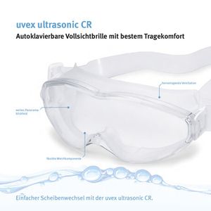 Die autoklavierbare Vollsichtbrille Uvex Ultrasonic CR ...