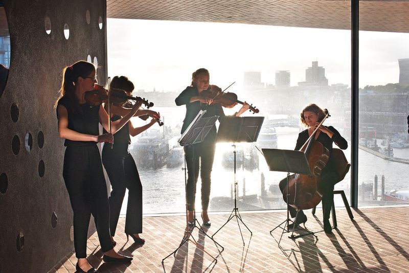 Das Ensemble bei seinem Auftritt in der Elbphilharmonie (Acer)