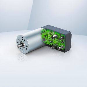 Ein BLDC-Innenläufermotor mit integriertem Elektronikmodul bietet eine standardisierte CAN-open Schnittstelle. 