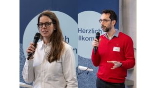 In den 'Company Talks' sprachen Nicole H. Romano von Moonlight AI und Peter Nestorov von Scailyte. (Bild: ZHAW, Tevy )