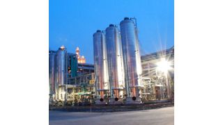 LDK Polysilicon Facility in Xinyu City, China – adsorber package at night (Picture: Fluor)