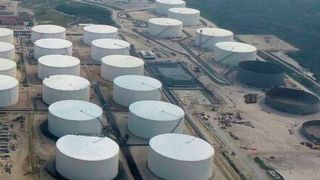 MIEC upon completion of its 10 million barrel crude oil storage expansion (center) and commencement of construction of additional 3.5 million barrel crude oil storage expansion (right) in Ingleside, Texas.  (Moda Midstream)