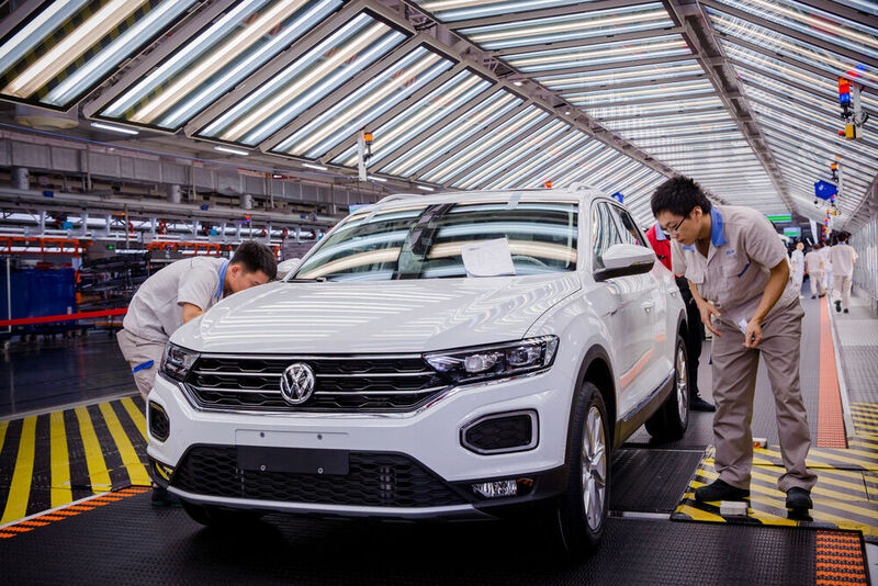 Die Fahrzeugproduktion im FAW-Volkswagen-Werk Foshan.
