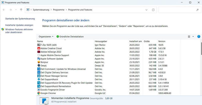 Abbildung 6: Das Tool „Iobit Uninstaller“ lässt sich in „Appwiz.cpl“ einbinden und kann zugleich gründlicher Programme entfernen, als die Deinstallationsroutinen der jeweiligen Programme. (Thomas Joos)