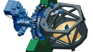 Vibrationsfrei: Ein System aus 24 axial und radial ausgerichteten Luftfedern isoliert störende Schwingungen und hält das 17 Tonnen schwere Infrarot-Teleskop exakt in seiner Position. (Archiv: Vogel Business Media)