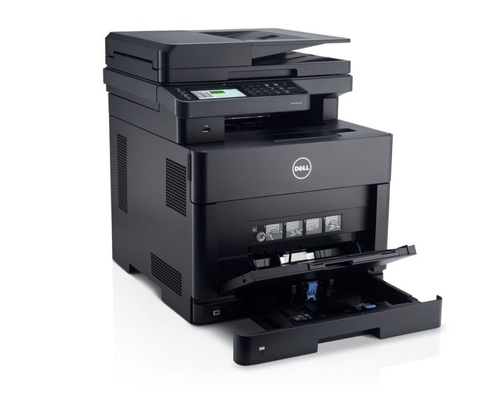 Der Dell H825cdw ist mit bis zu 28 Seiten in Farbe oder Schwarzweiß für ein höheres Druckvolumen ausgelegt. Das Papierfach fasst 250 Blatt, das Multifunktionsfach 50 Blatt. (Bild: Dell)