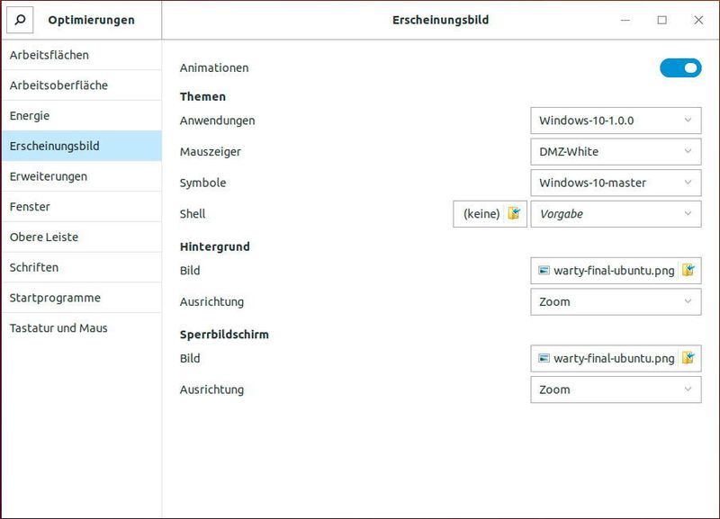 Das GNOME Tweak Tool ermöglicht zahlreiche Einstellungen für die Anpassung der GNOME-Oberfläche in Ubuntu. (Joos / Ubuntu / Gnome)