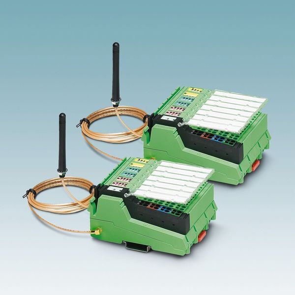 Mit dem Wireless-MUX-System lassen sich 16 digitale und zwei analoge Signale in beide Richtungen übertragen. (Bild: Phoenix Contact)