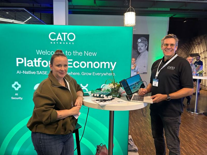 Auch Cato Networks mit Sonia Haasler und Jürgen Hofmann war dabei.  (Bild: Vogel IT-Medien)