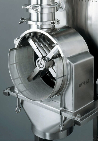 Hammerwitt MFH-6: The one-sided rotor ensures that the product is not exposed to too much heat. The blade side of the rotor can be used to mill fibrous products and the hammer side to mill hard and crystalline products. (Picture: Frewitt)