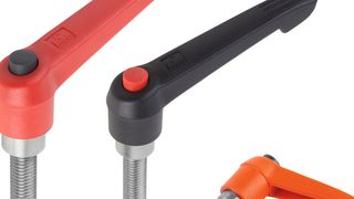 Für die Klemmhebel mit Druckknopf hat Kipp die Farbkombination „schwarzer Griff mit farbigem Druckstück“ oder „farbiger Griff mit schwarzem Druckstück“ gewählt. (KIPP)