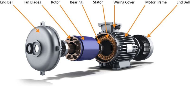 The components of an electric motor. (Image:Microchip Technology)