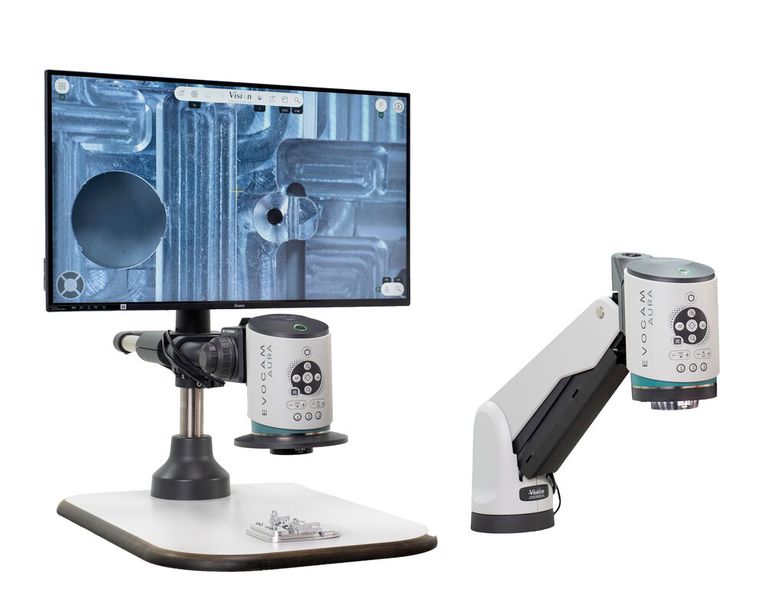 EVO Cam AURA: 4K-Bildgebung und ein vollständig integriertes Inspektions-Toolset bieten Qualitäts- und Produktionsteams in einem einzigen System schärfere Details, ein schnelleres Setup und auditfähige Dokumentation. (Bild: Vision Engineering)